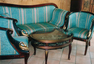 Sitzgruppe, nach einer Bildvorlage aus dem Hotel Adlon in Berlin